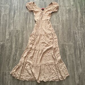 Maxi tan cottage core dress